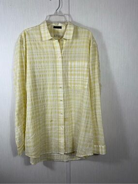 ATM Anthony Thomas Melillo M Yellow and White Gingham Button Shirt